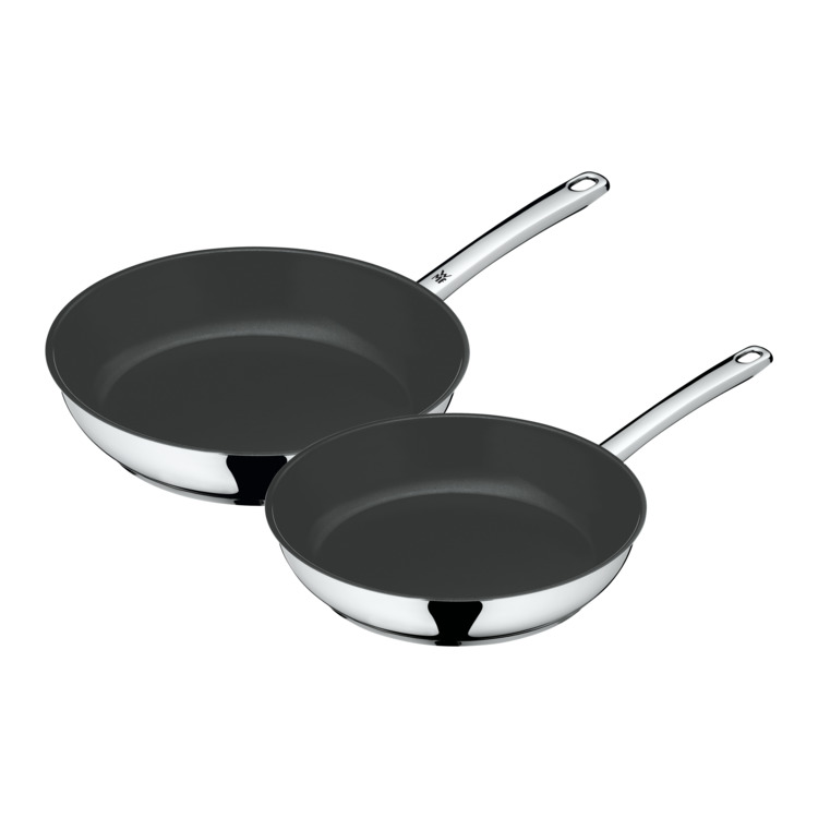 WMF Profi - Set di 3 padelle in acciaio INOX, 20 cm, 24 cm, 28 cm