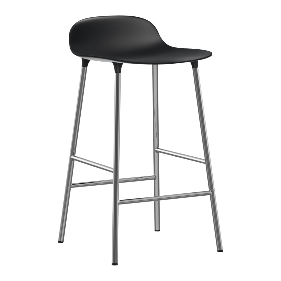 Normann Copenhagen Sgabello da bar Form, 65 cm, acciaio nero