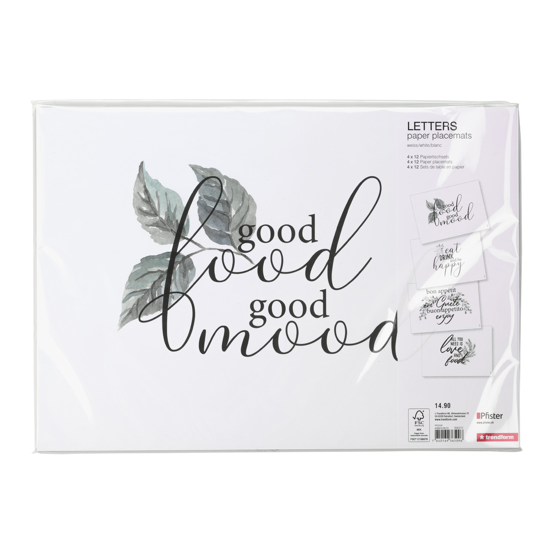set da tavolo di carta LETTERS