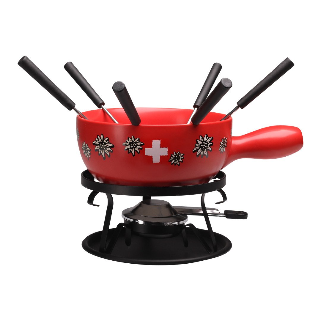 Fondue-Set Swiss Edelweiss