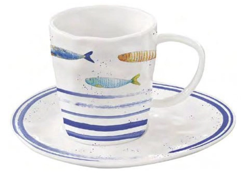 tazza da caffè con piattino Bord de Mer