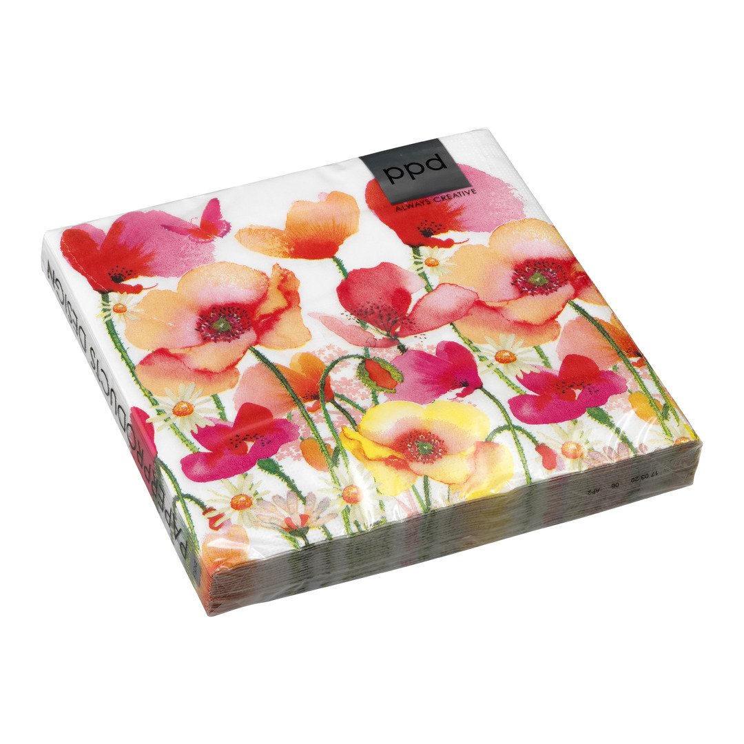 Papierserviette Auarell Popies