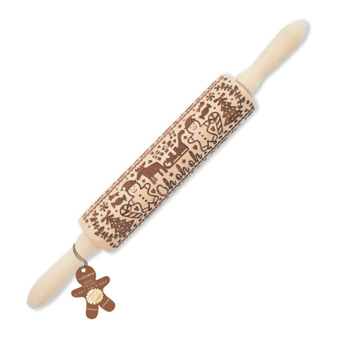 rouleau en bois avec motifs Baking