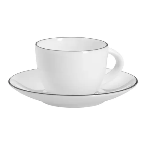 tazzina da espresso con piattino LIGNE NOIRE