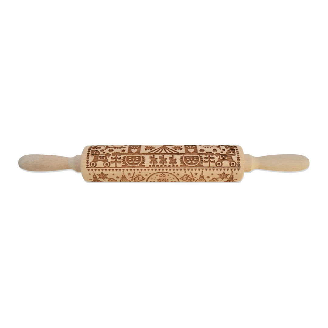 rouleau en bois avec motifs Baking