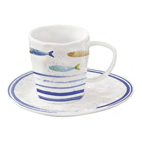 Kaffeetasse mit Untertasse Bord de Mer