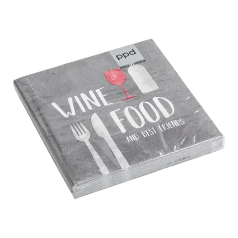 Papierserviette Wine Food