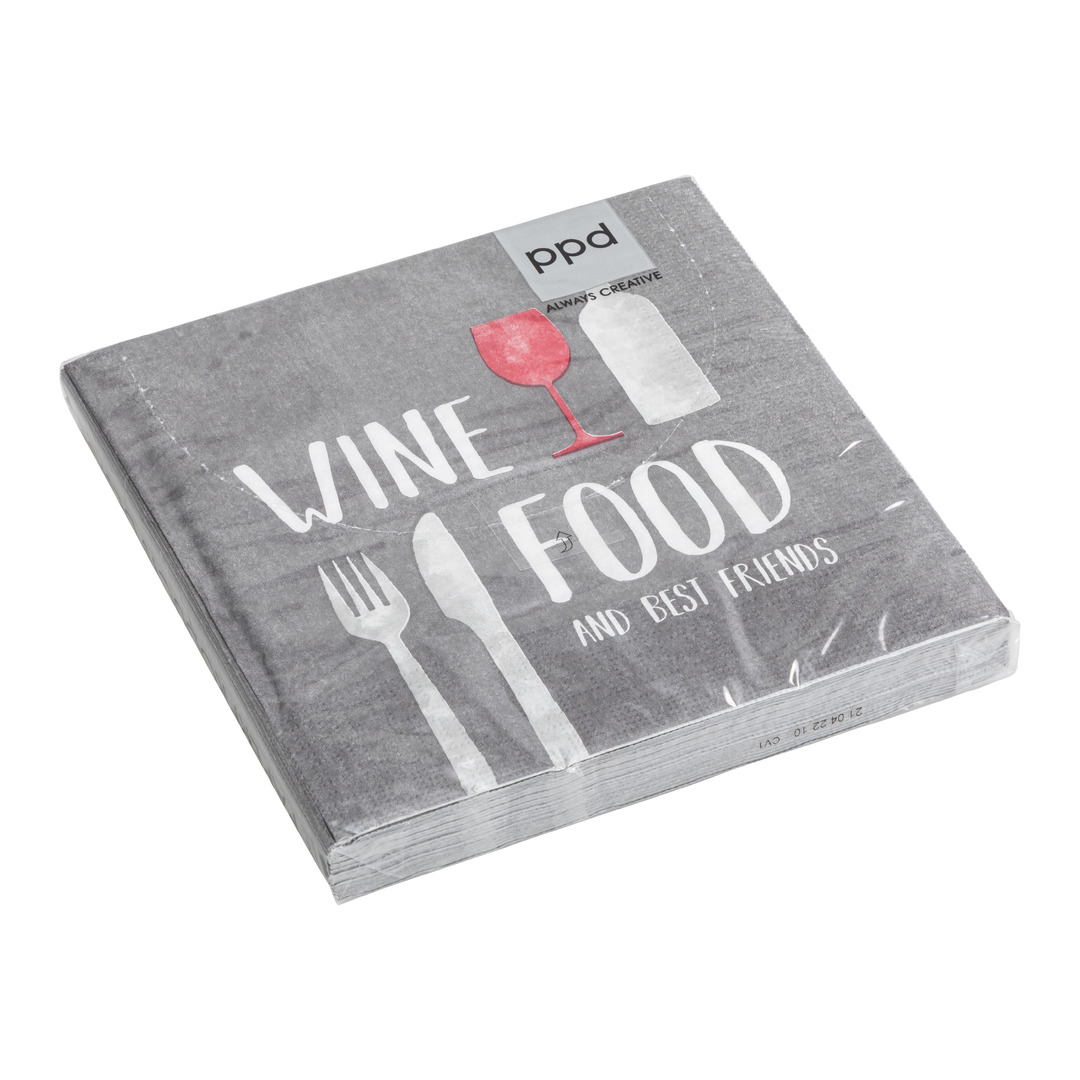 Papierserviette Wine Food