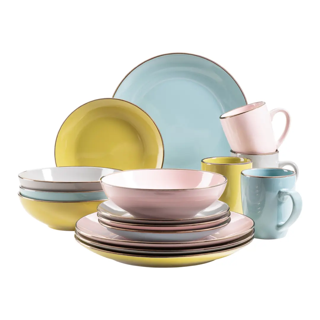set di stoviglie Metallic Rim