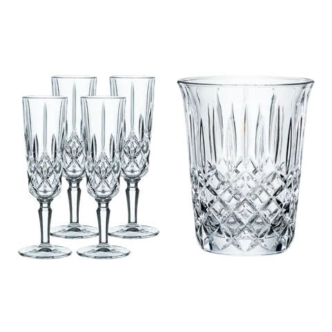 set di bicchieri da spumante con secchiello per il vino Noblesse