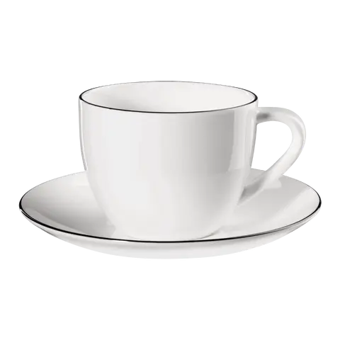 Kaffeetasse mit Untertasse Ligne Noire
