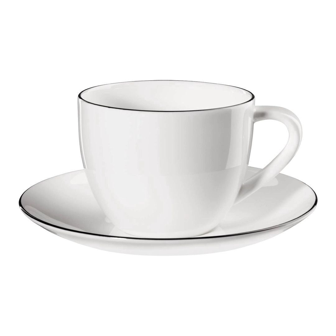 tazza da caffè con piattino LIGNE NOIRE