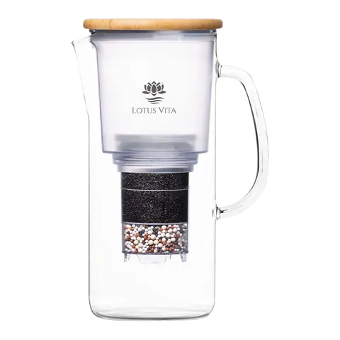 caraffa filtrante Glas Mit Bambusdeckel