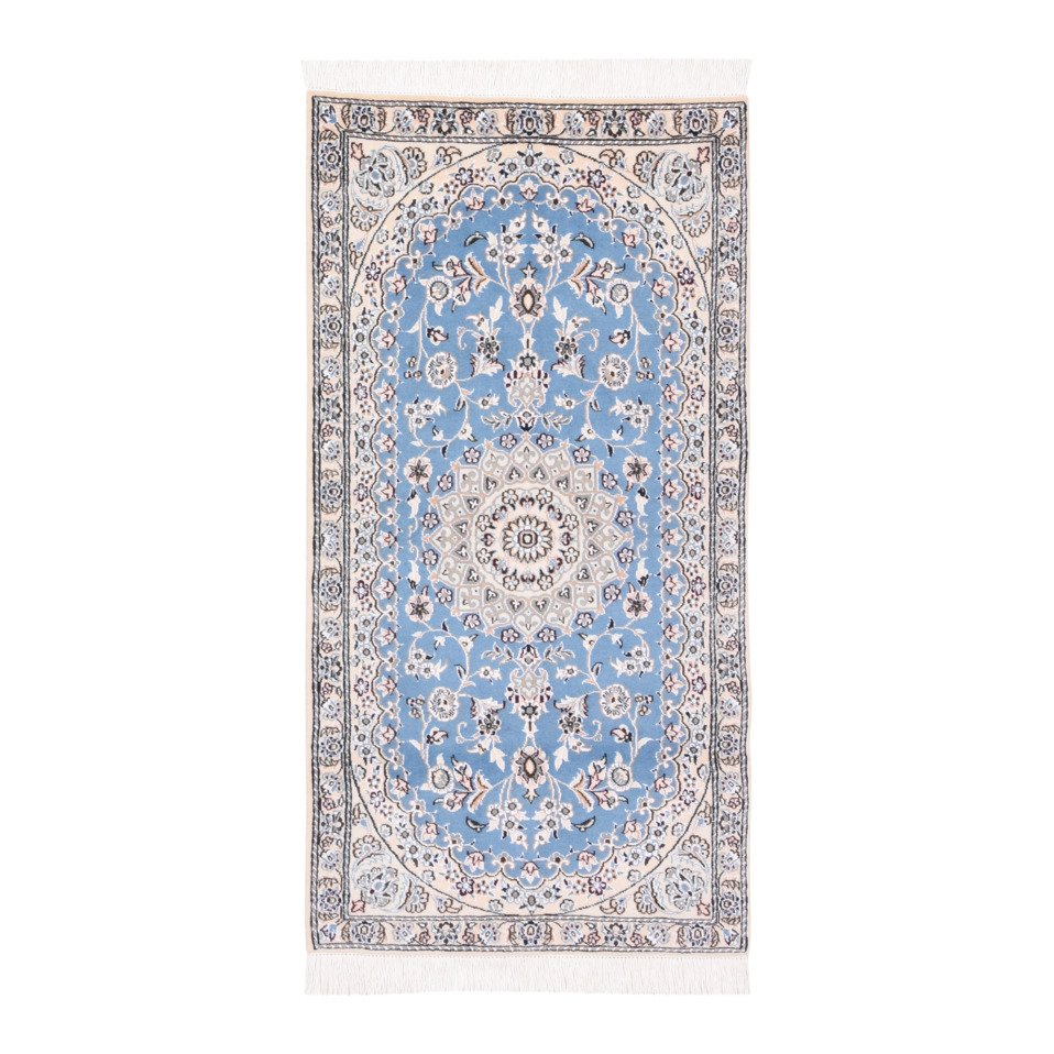 Tapis persan Nain vintage fait main d'origine 9'8 x 6'6 pi, tapis Nain