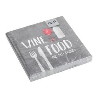 serviettes en papier Wine Food